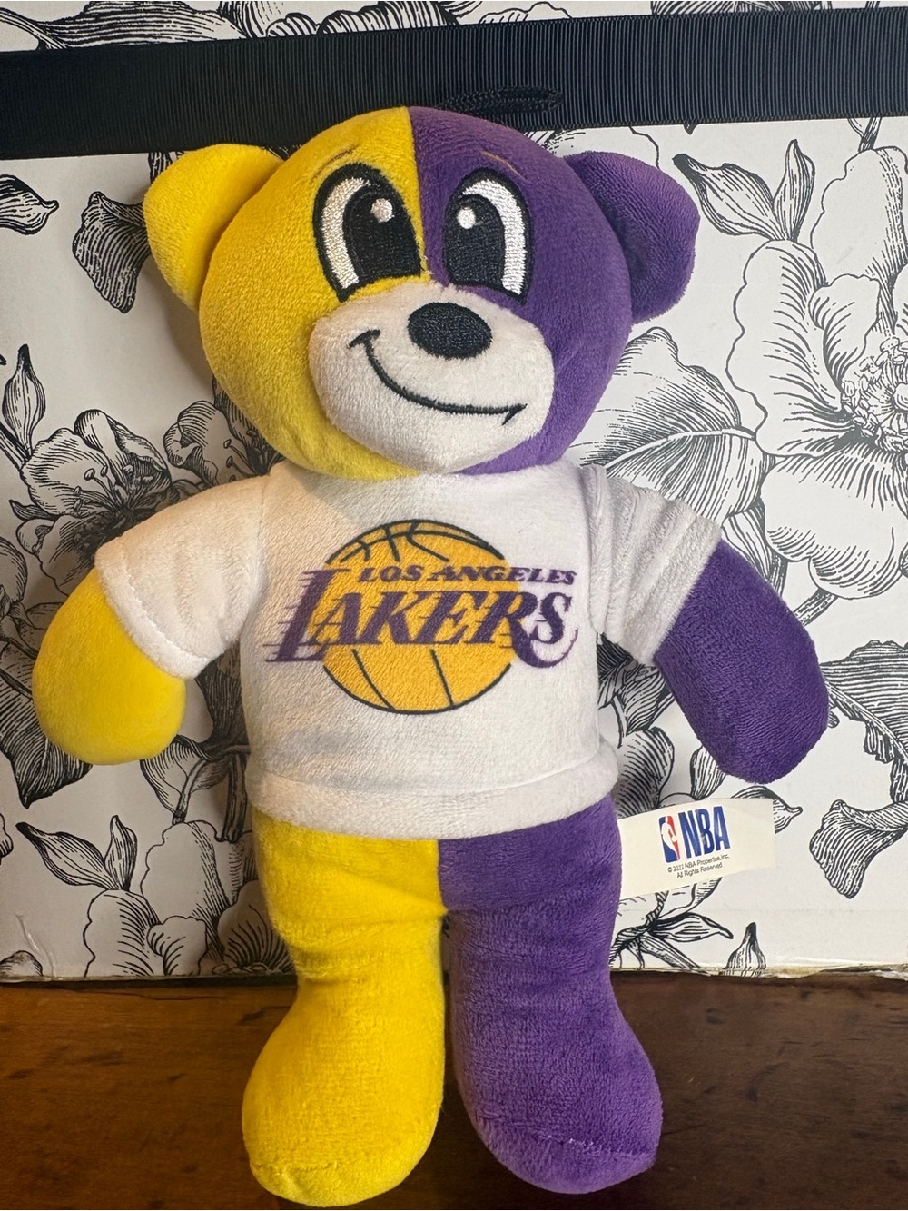 Los Angeles Lakers NBA Stuffed Bear Purple Yellow 2022 Official Licensed 8